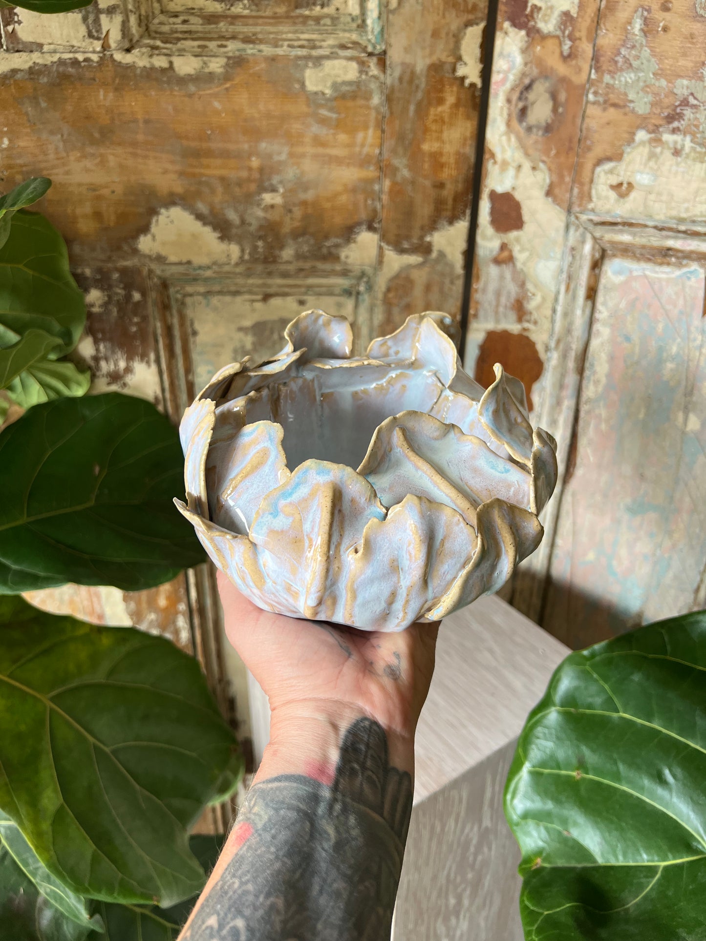 Cabbage Vase Lamb Pottery