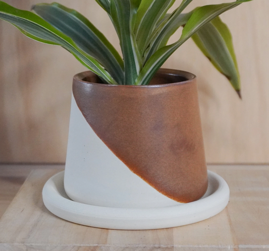 Angle Dip Small Planter w/ Tray