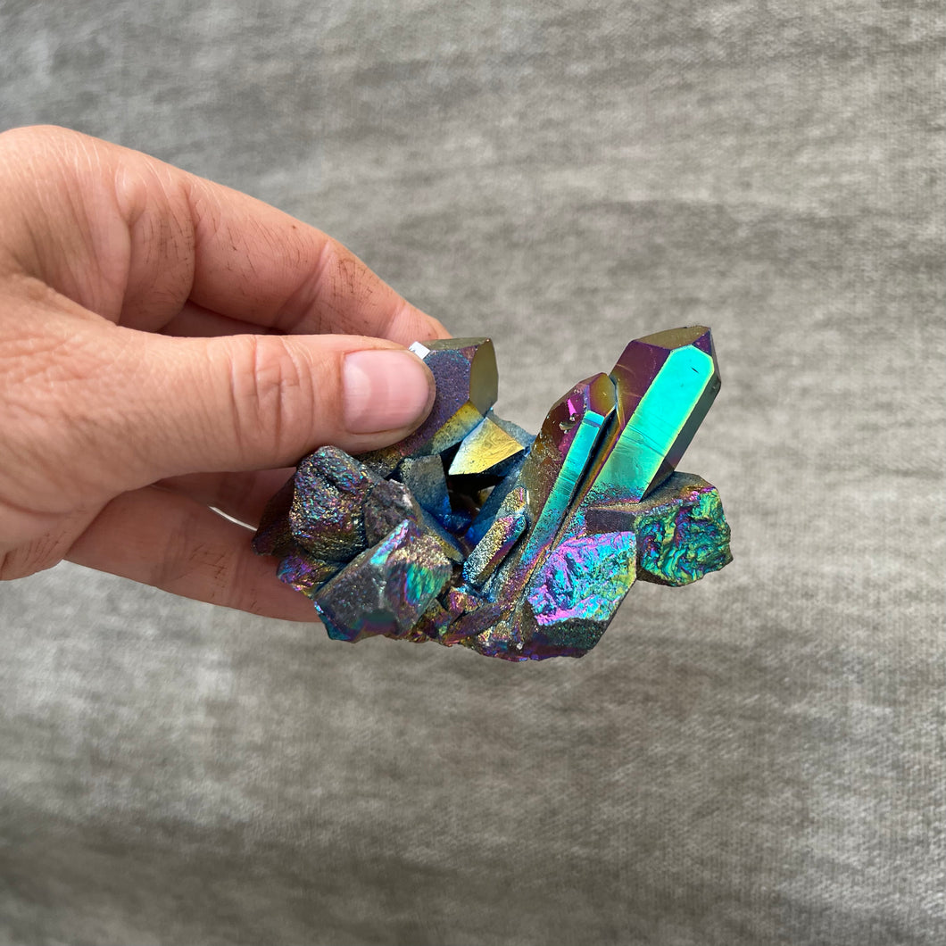 Aura Amethyst Rainbow Quartz Cluster