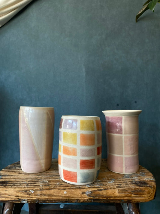 Geometric Vase Lamb Pottery