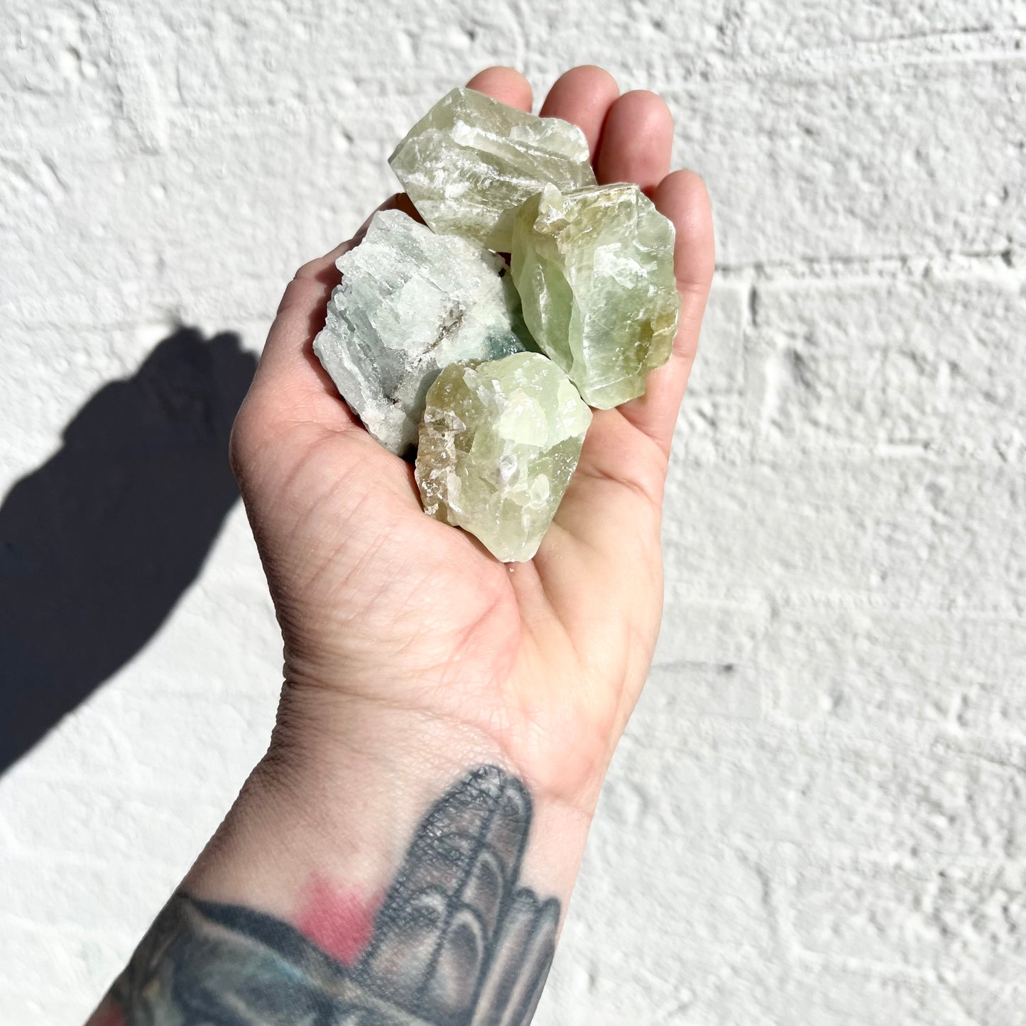 Green Calcite Crystal Cluster