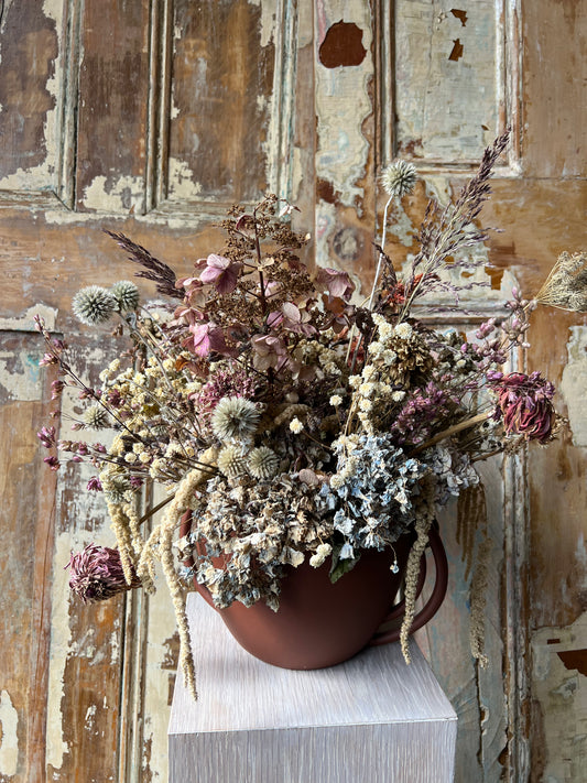 Seneca Pot with Dried Flower Arrangment