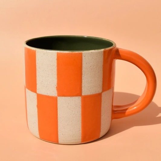 Orange Checker Mug