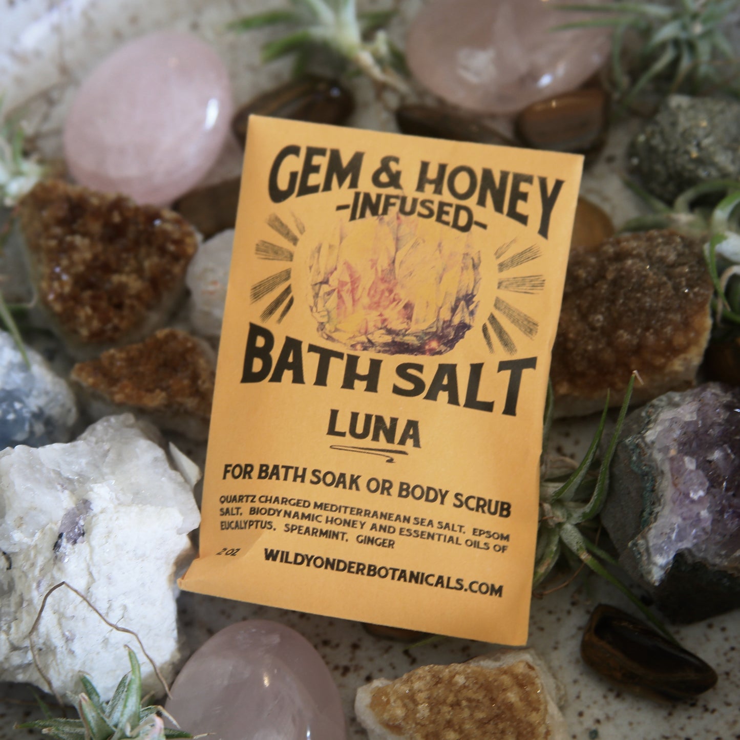 Wild Honey Botanicals Gem & Honey Bath Salt Packet